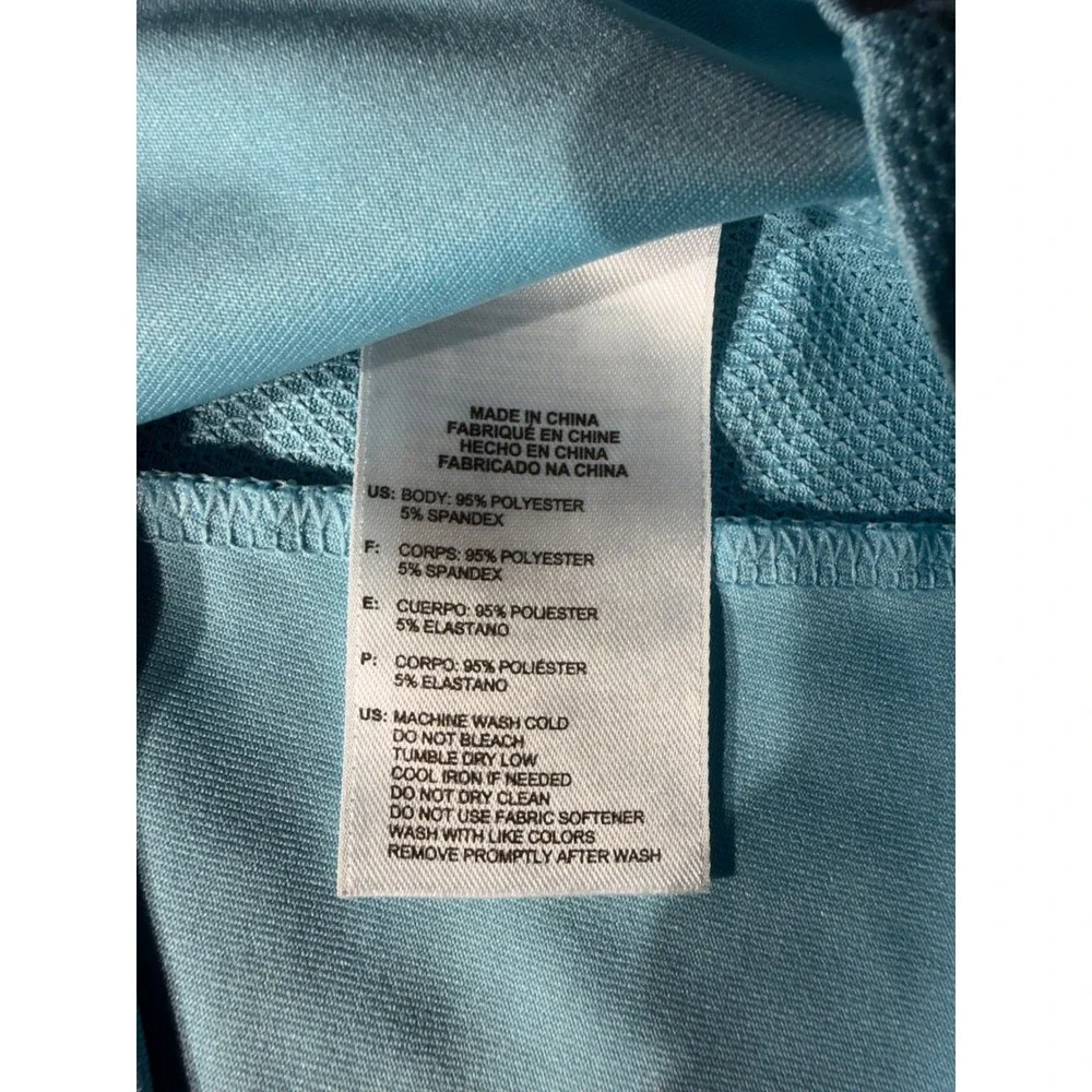 Adidas Golf Puremotion Polo Shirt Mens Large Blue Short Sleeve Snaps B19845